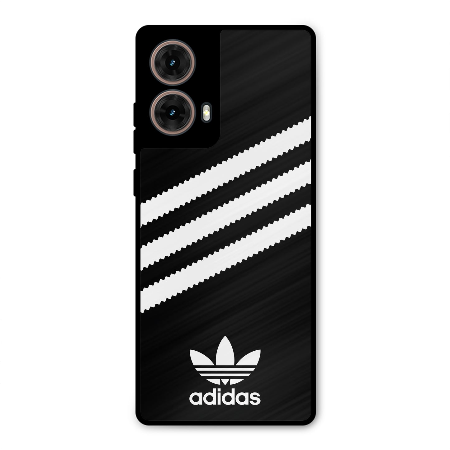 ADIDAS BLACK WHITE STRIPE WAVES PREMIUM GLOSSY PHONECASE FOR MOTOROLA G85