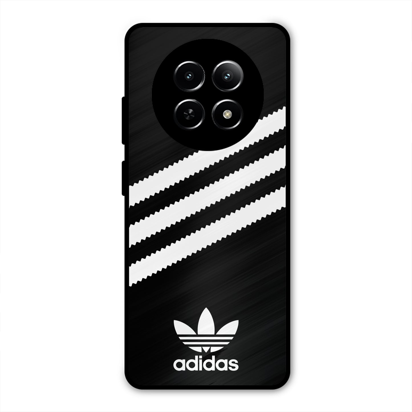 ADIDAS BLACK WHITE STRIPEWAVES PREMIUM GLOSSY PHONECASE FOR REALME 12x