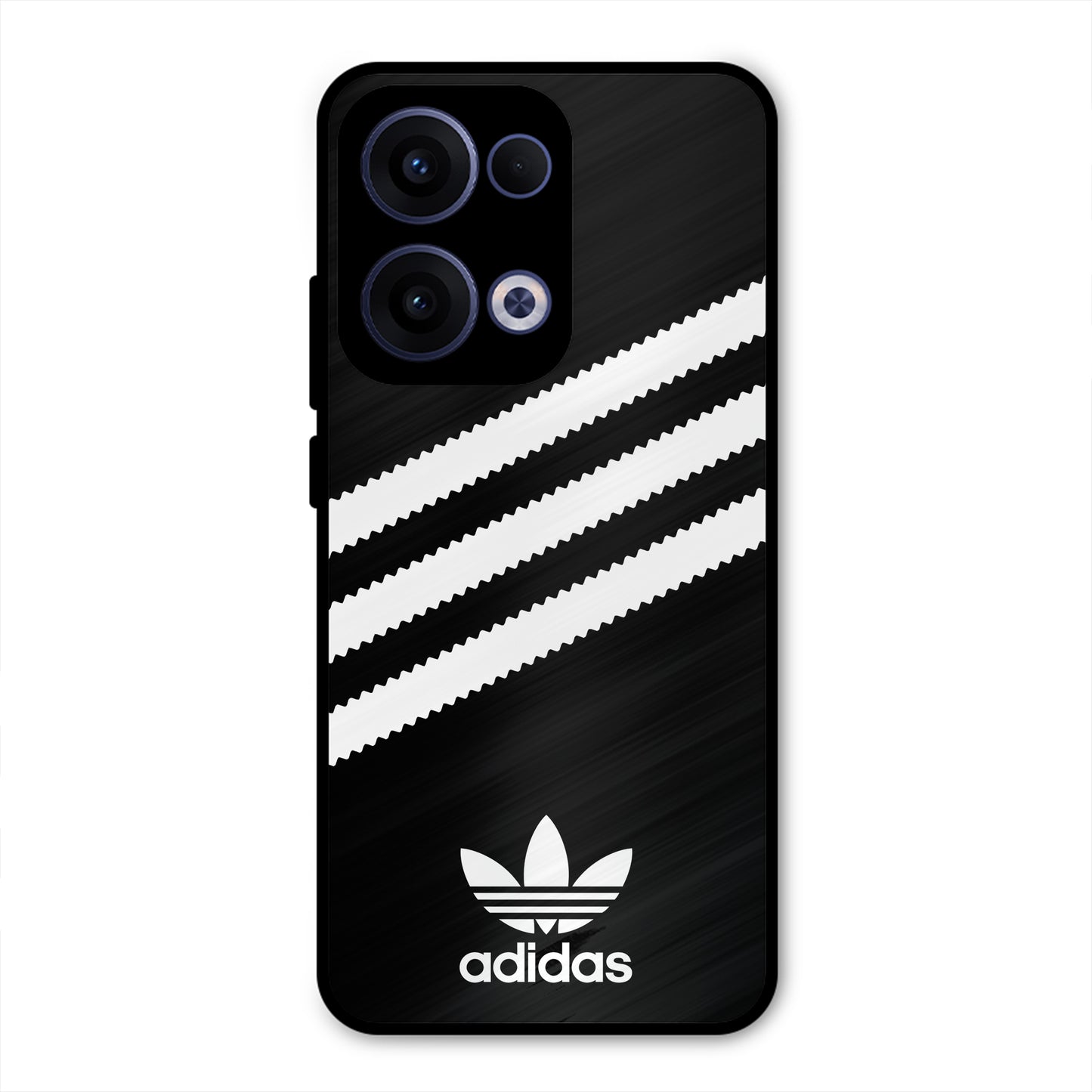 ADIDAS BLACK WHITE STRIPE WAVES PREMIUM GLOSSY PHONECASE FOR OPPO RENO 13