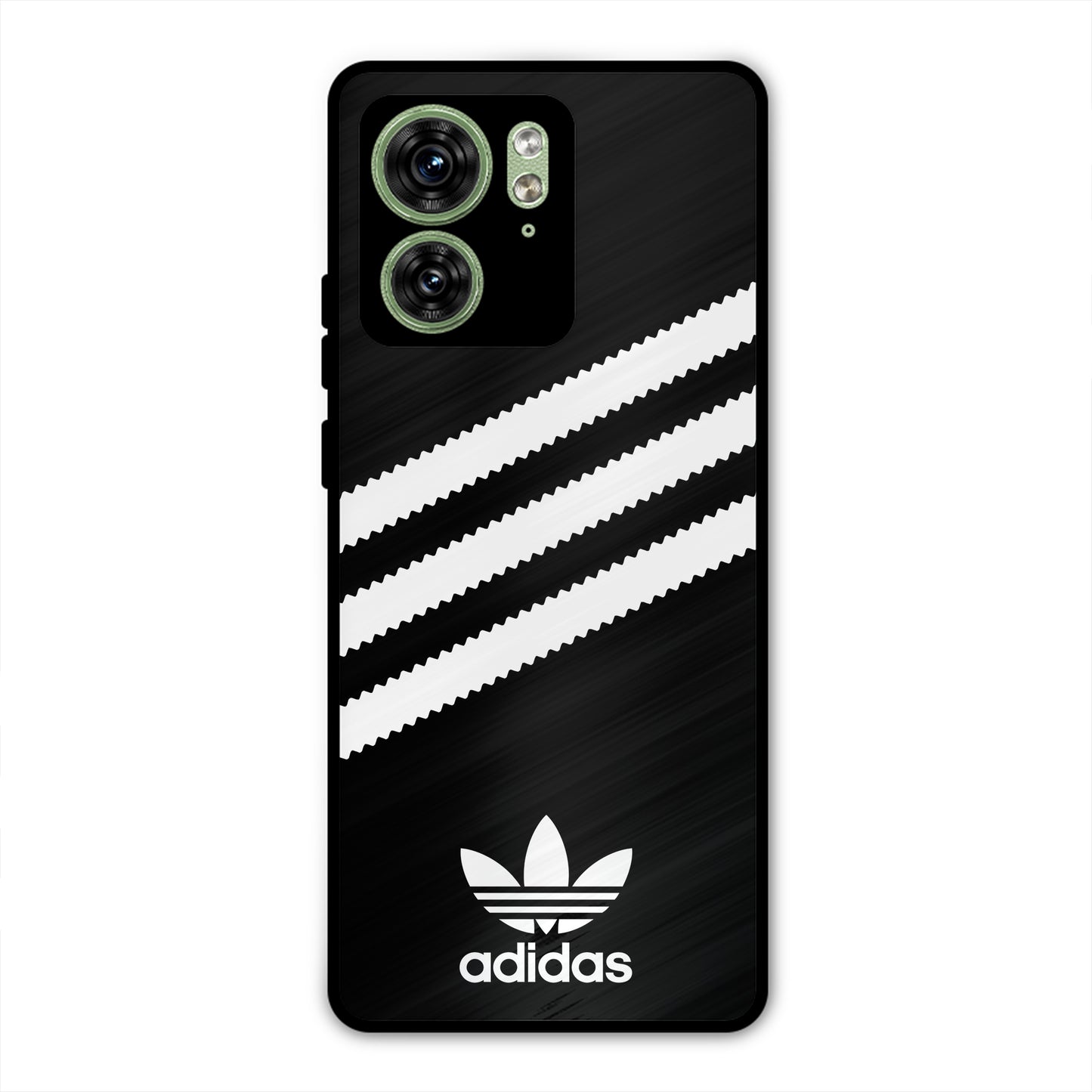 ADIDAS BLACK WHITE STRIPEWAVES PREMIUM GLOSSY PHONECASE FOR MOTOROLA EDGE 40