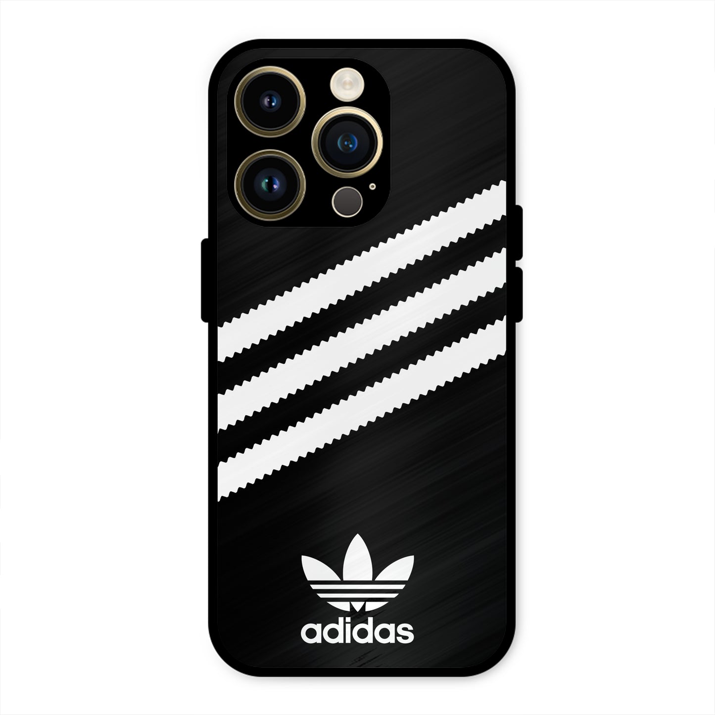 ADIDAS BLACK WHITE STRIPEWAVES PREMIUM GLOSSY PHONECASE FOR IPHONE 14 PRO