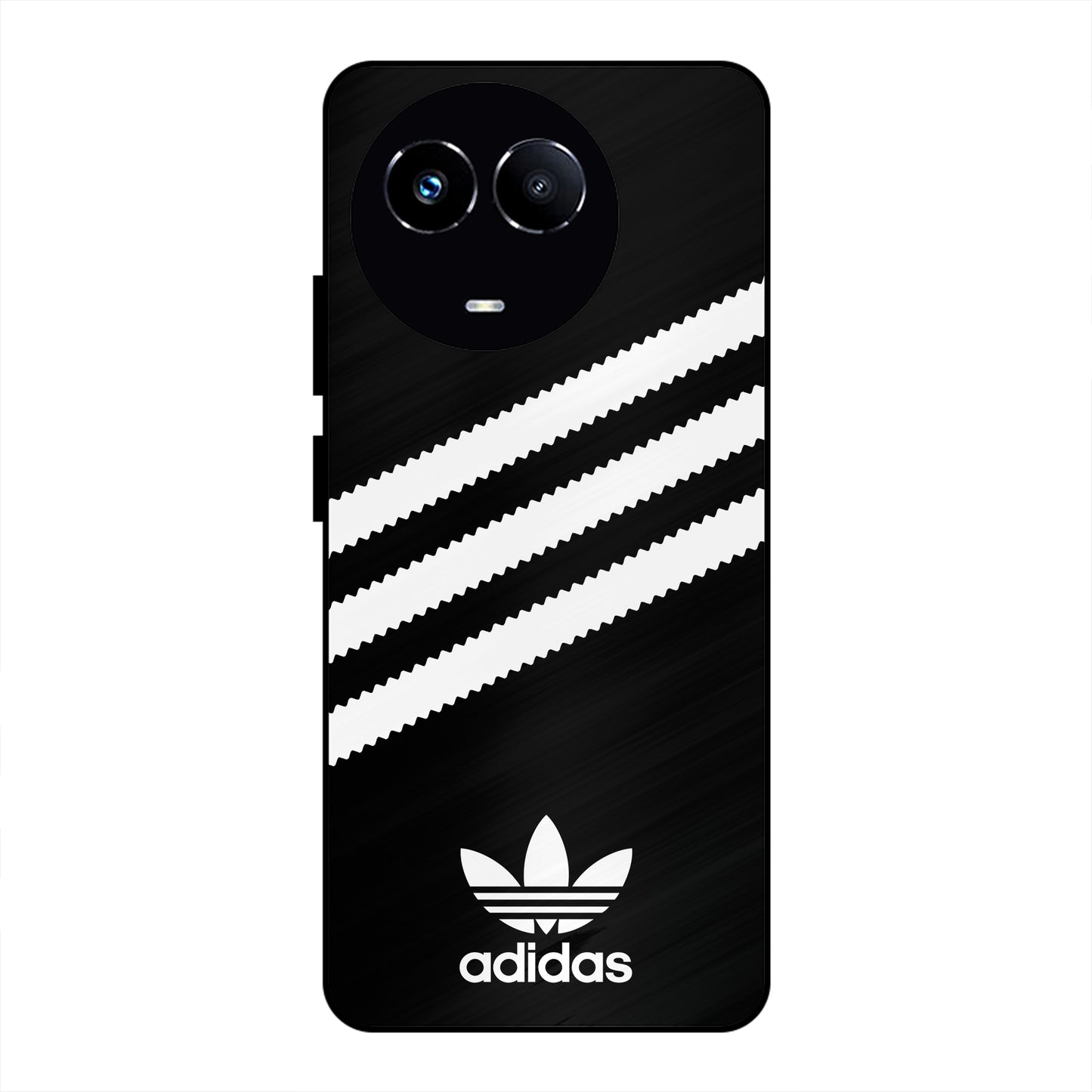 ADIDAS BLACK WHITE STRIPEWAVES PREMIUM GLOSSY PHONECASE FOR REALME C67