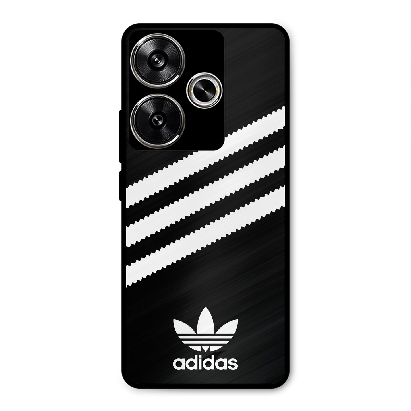 ADIDAS BLACK WHITE STRIPEWAVES PREMIUM GLOSSY PHONECASE FOR POCO F6