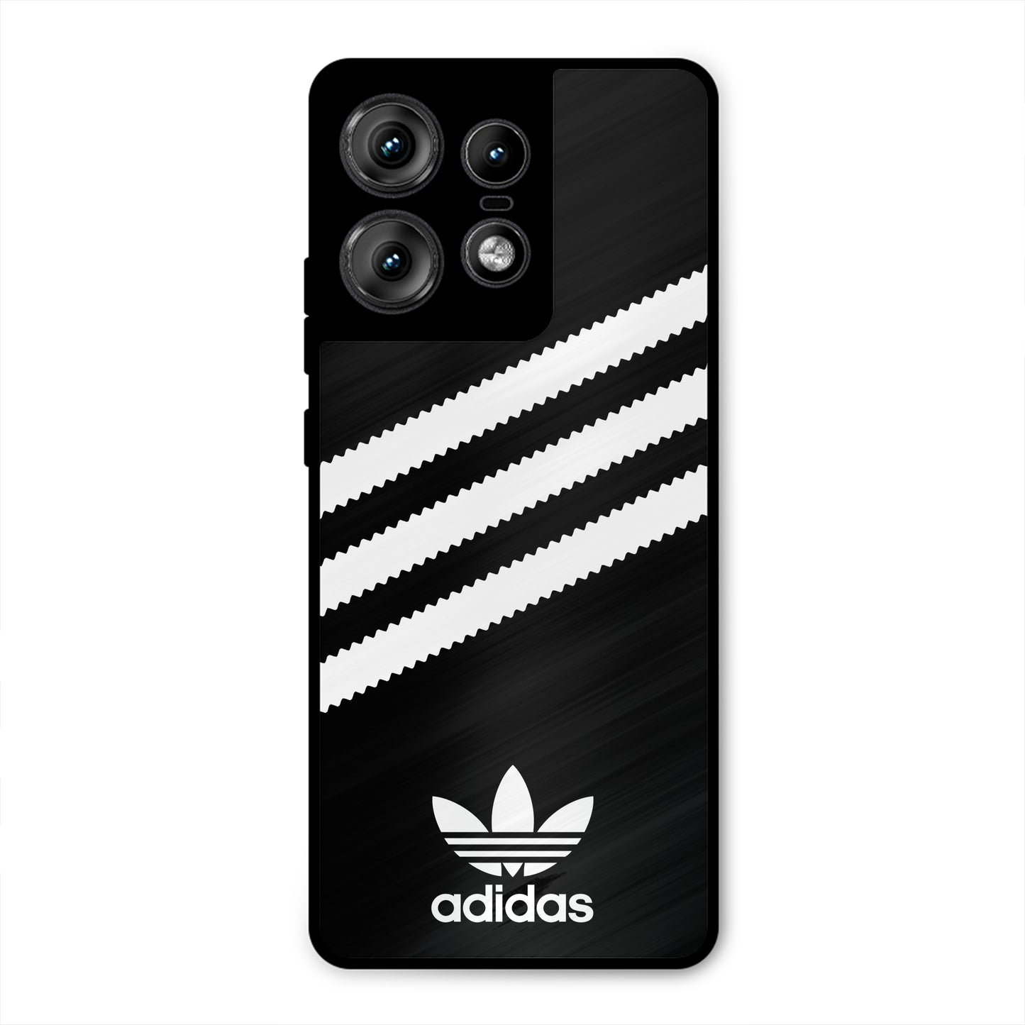 ADIDAS BLACK WHITE STRIPEWAVES PREMIUM GLOSSY PHONECASE FOR MOTOROLA EDGE 50 PRO