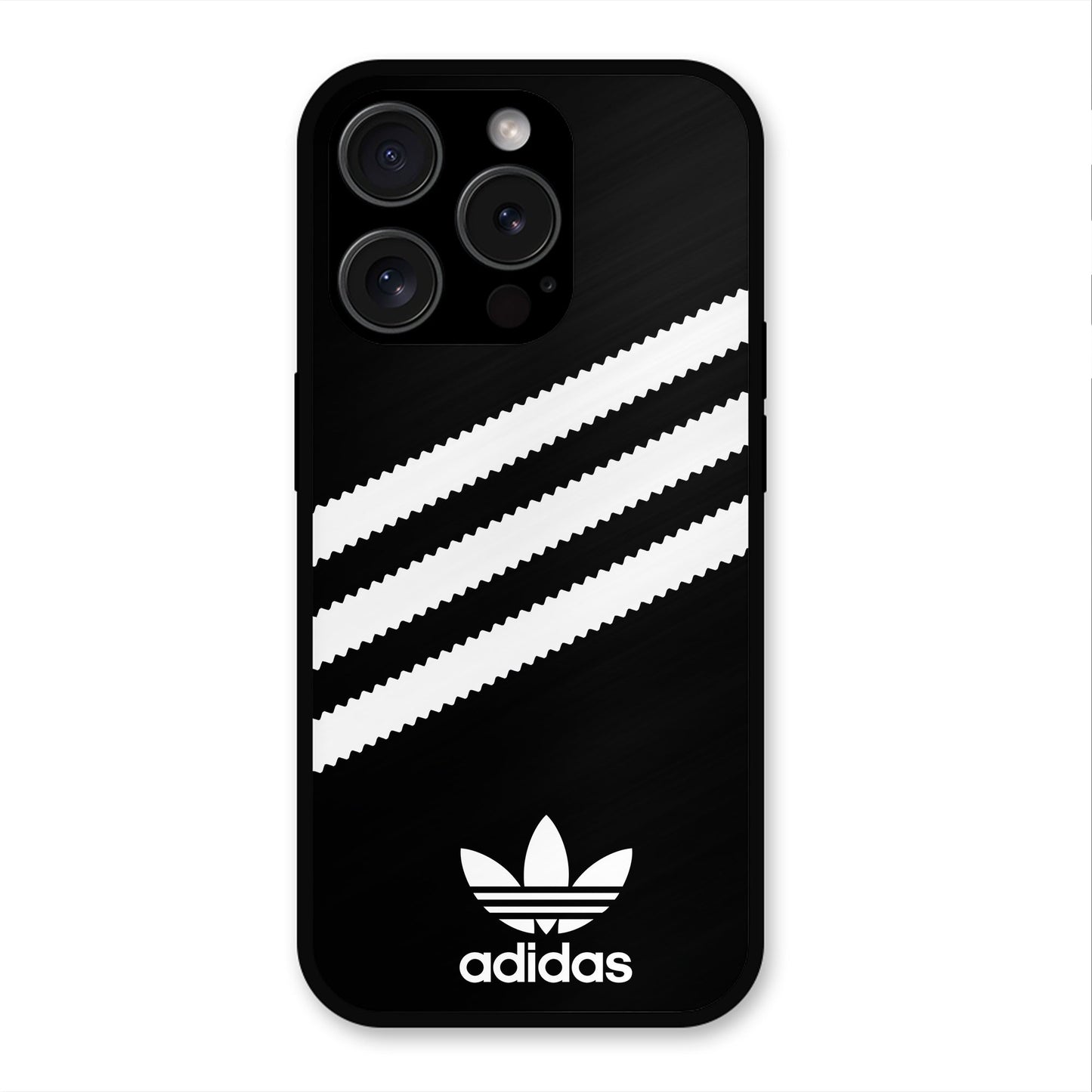 ADIDAS BLACK WHITE STRIPEWAVES PREMIUM GLOSSY PHONECASE FOR IPHONE 15 PRO