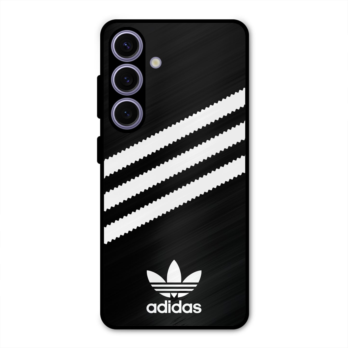ADIDAS BLACK WHITE STRIPE WAVES PREMIUM GLOSSY PHONECASE FOR SAMSUNG S24