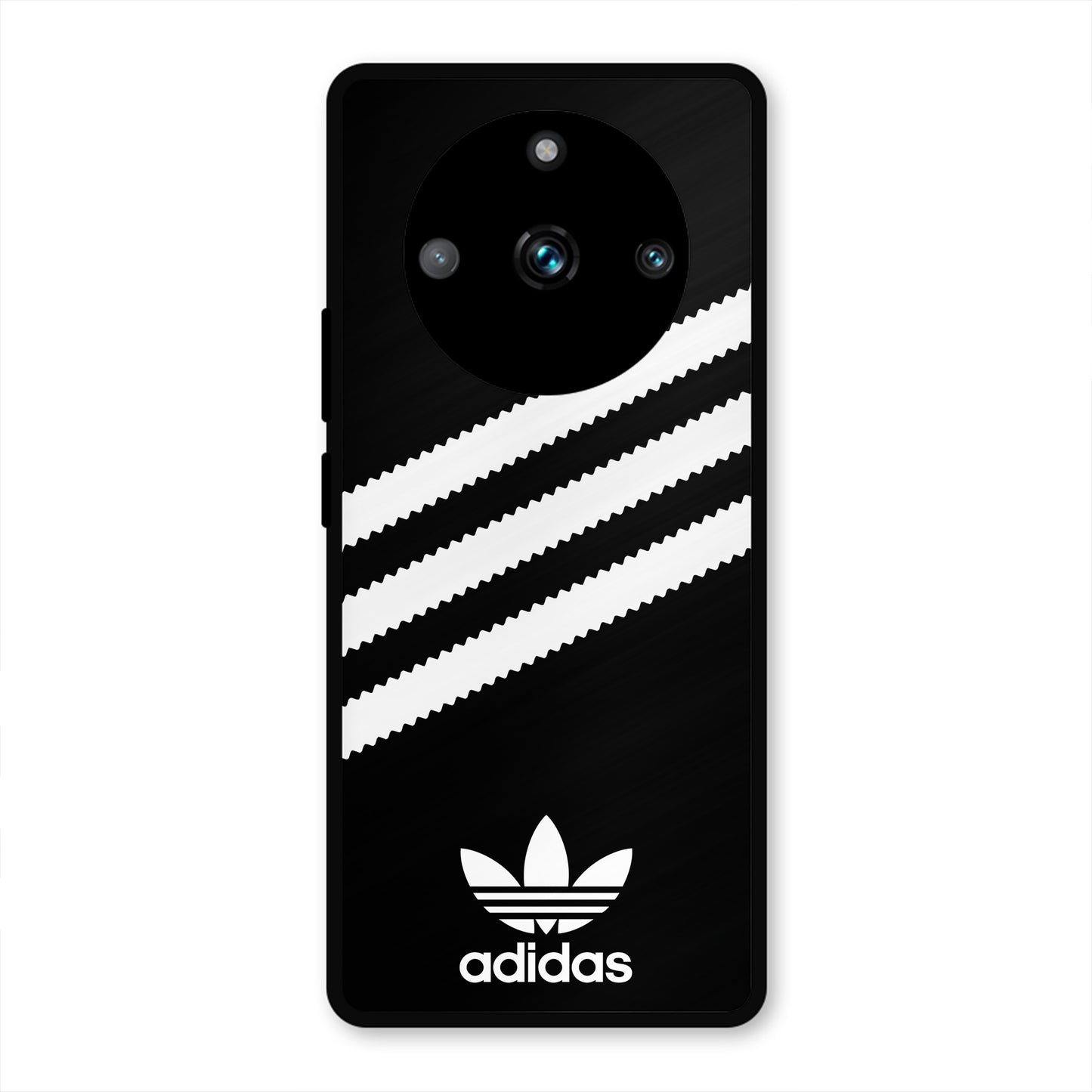 ADIDAS BLACK WHITE STRIPEWAVES PREMIUM GLOSSY PHONECASE FOR REALME 11 PRO