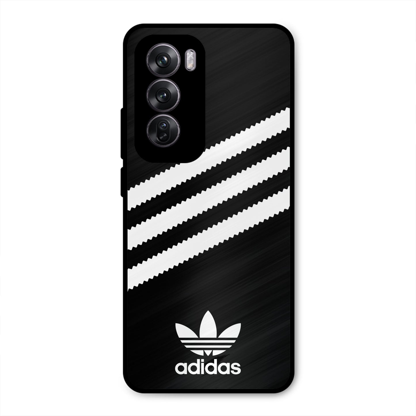 ADIDAS BLACK WHITE STRIPEWAVES PREMIUM GLOSSY PHONECASE FOR OPPO RENO 12 PRO