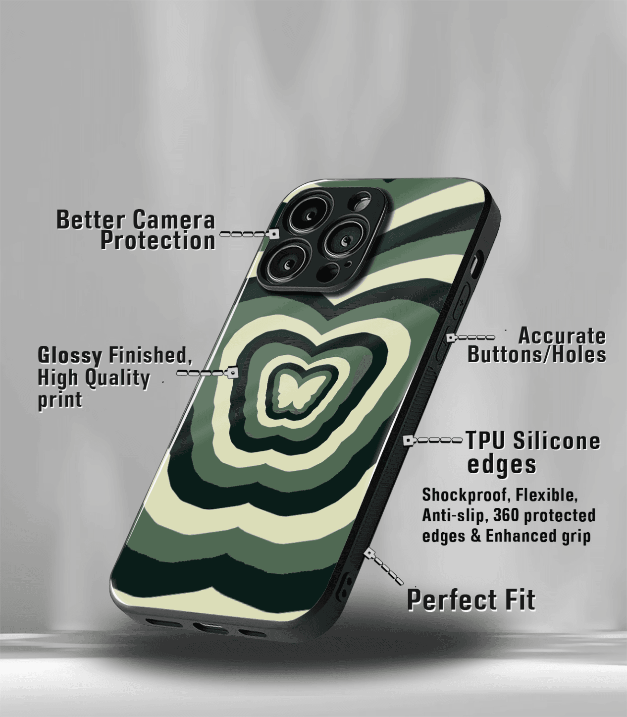 aesthetic bliss premium glossy phone case