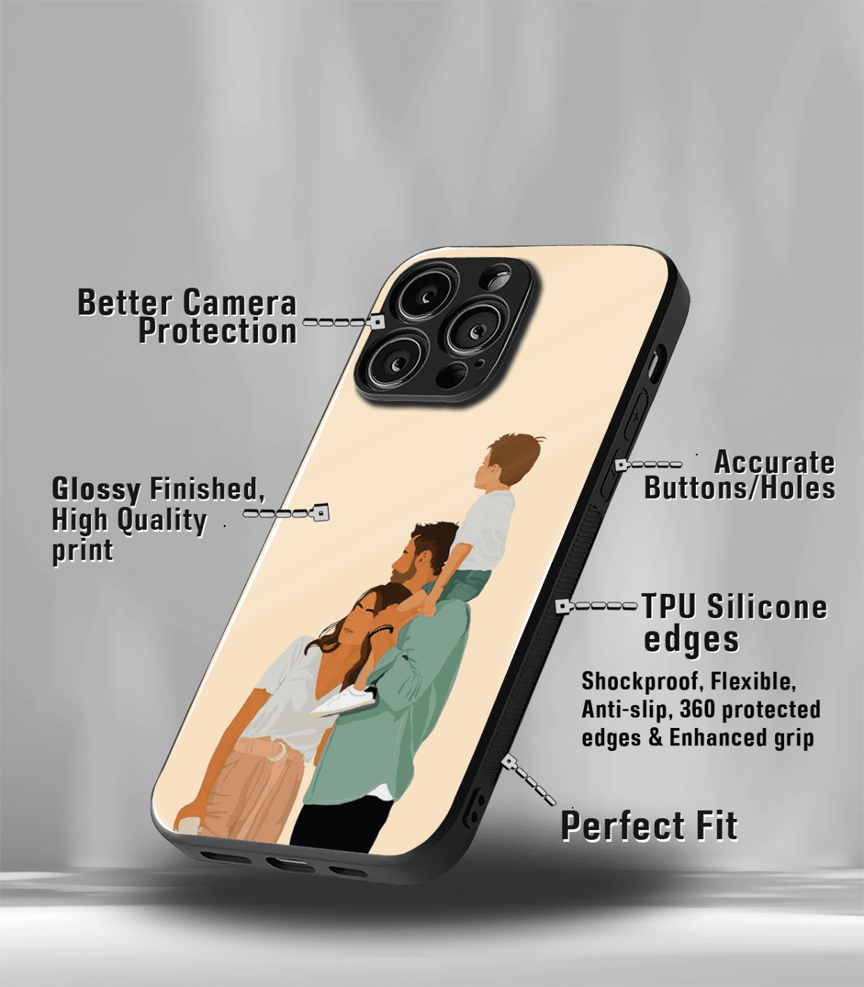aesthetic bliss premium glossy phone case