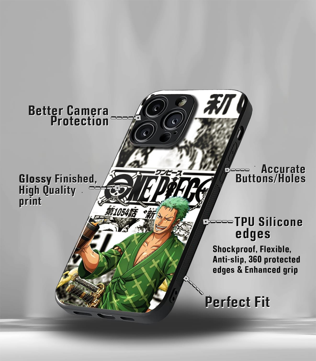 anime printed premium glossy phone case compatible for all phone models