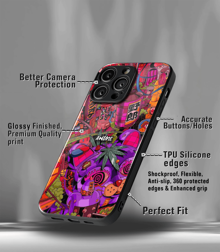 anime printed premium glossy phone case compatible for all phone models