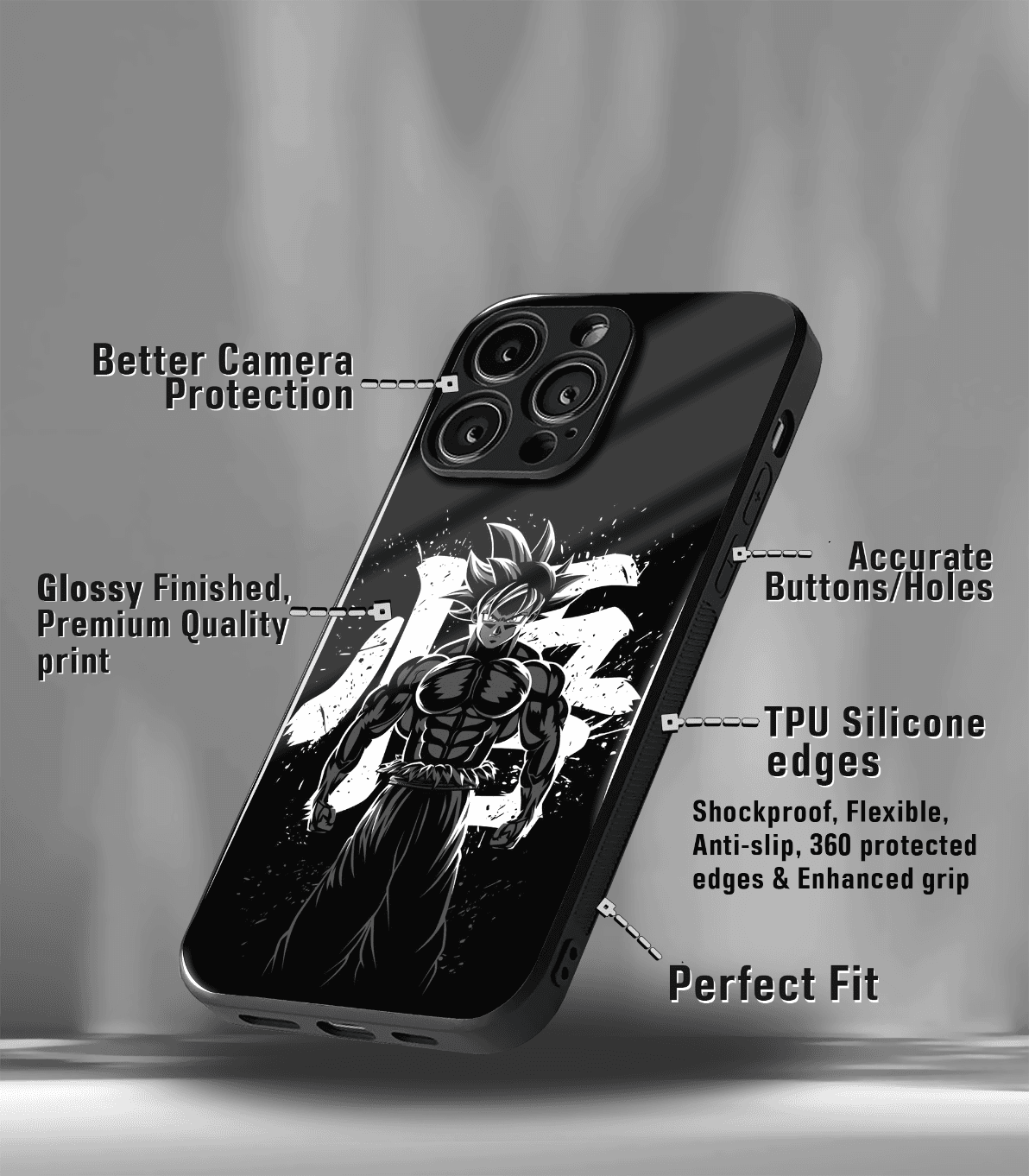 anime printed premium glossy phone case compatible for all phone models