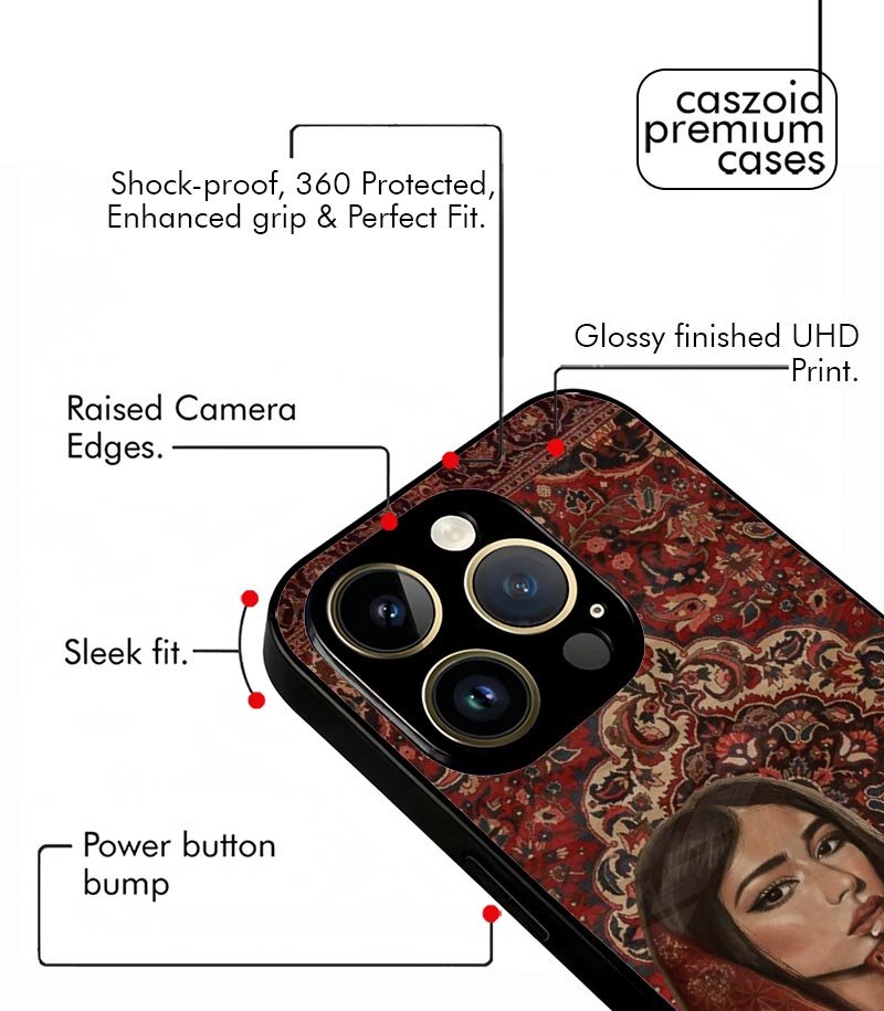 islamic lady arabic fusion red premium case