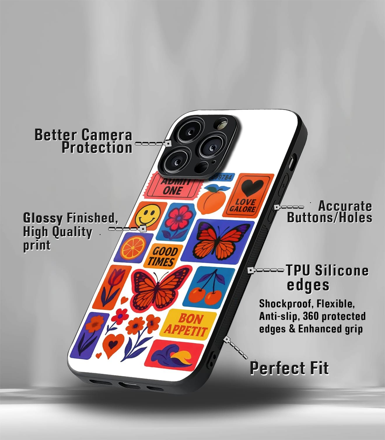 aesthetic bliss premium glossy phone case