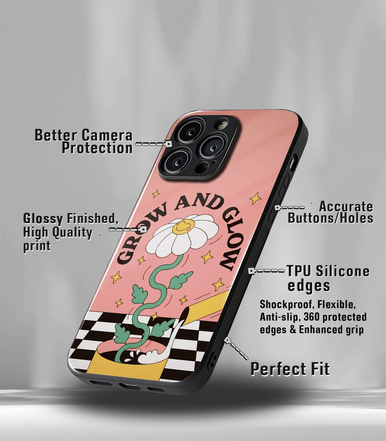 aesthetic bliss premium glossy phone case