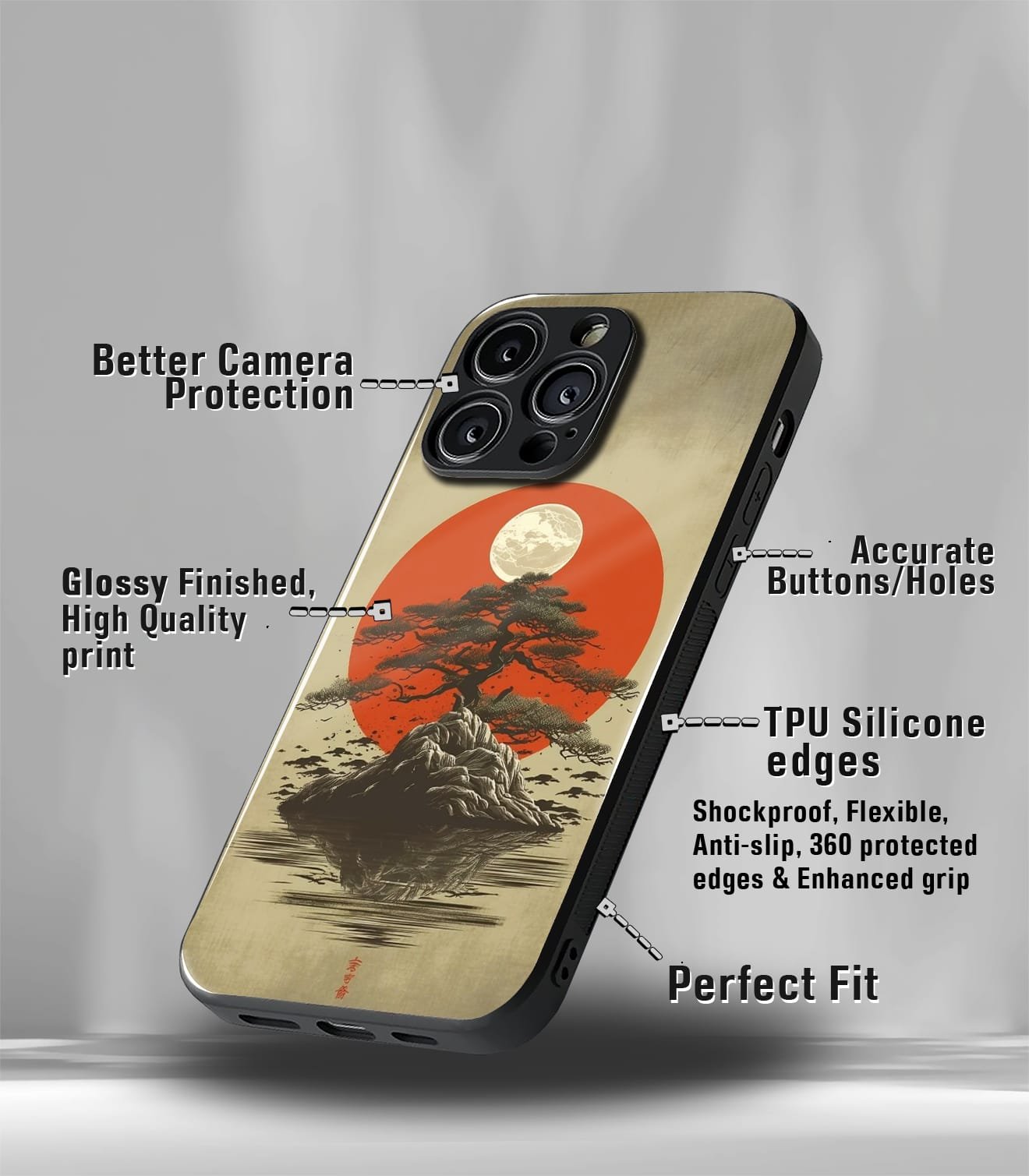 aesthetic bliss premium glossy phone case