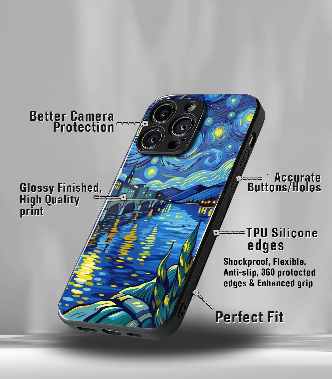 aesthetic bliss premium glossy phone case