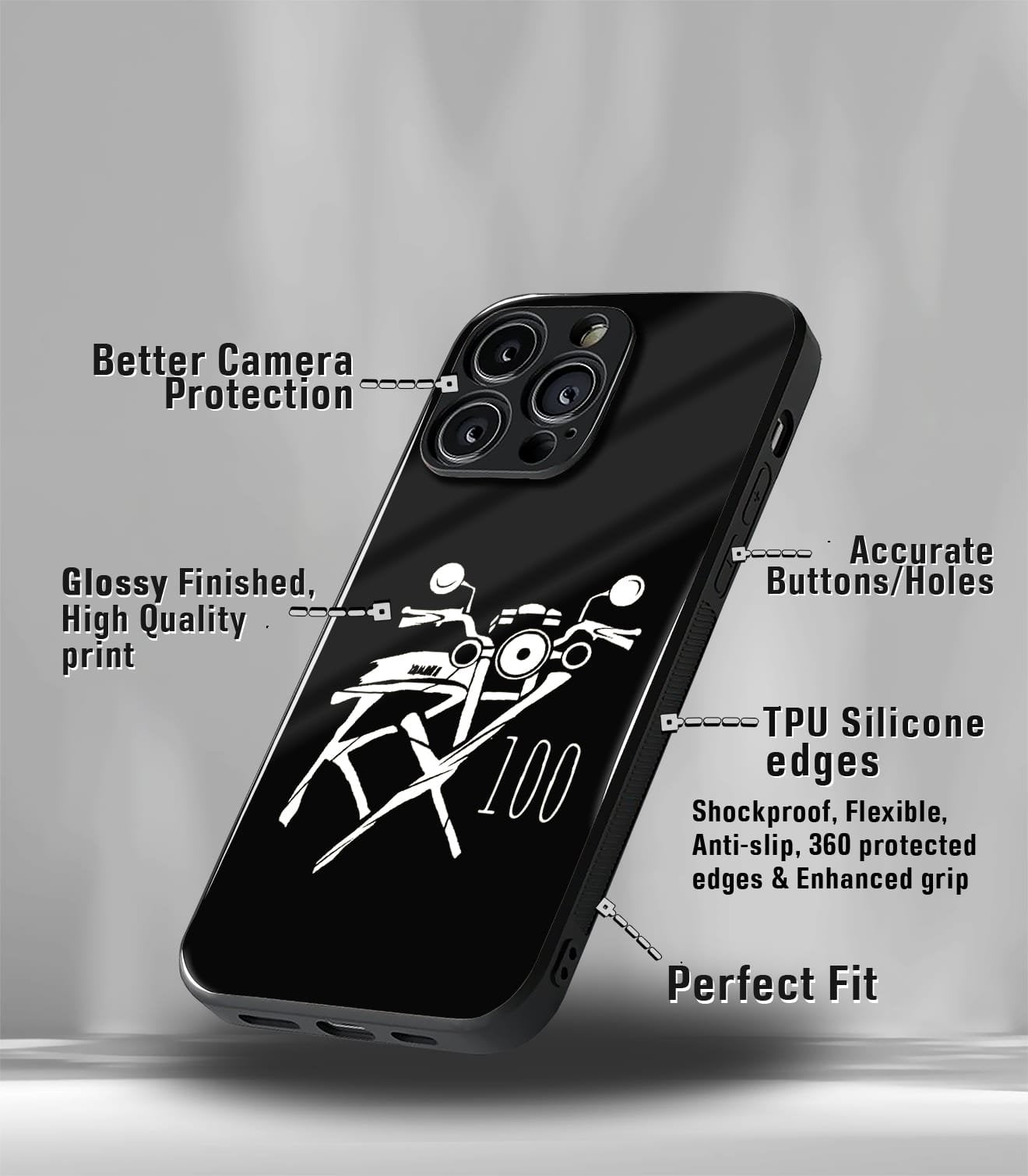 rx 100 premium glossy phone case compatible for every phone models.