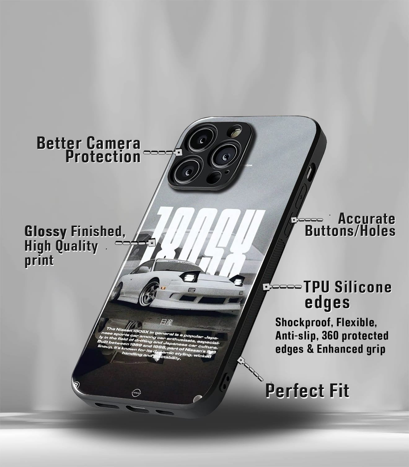automotive premium glossy phone case compatible for every phone models.