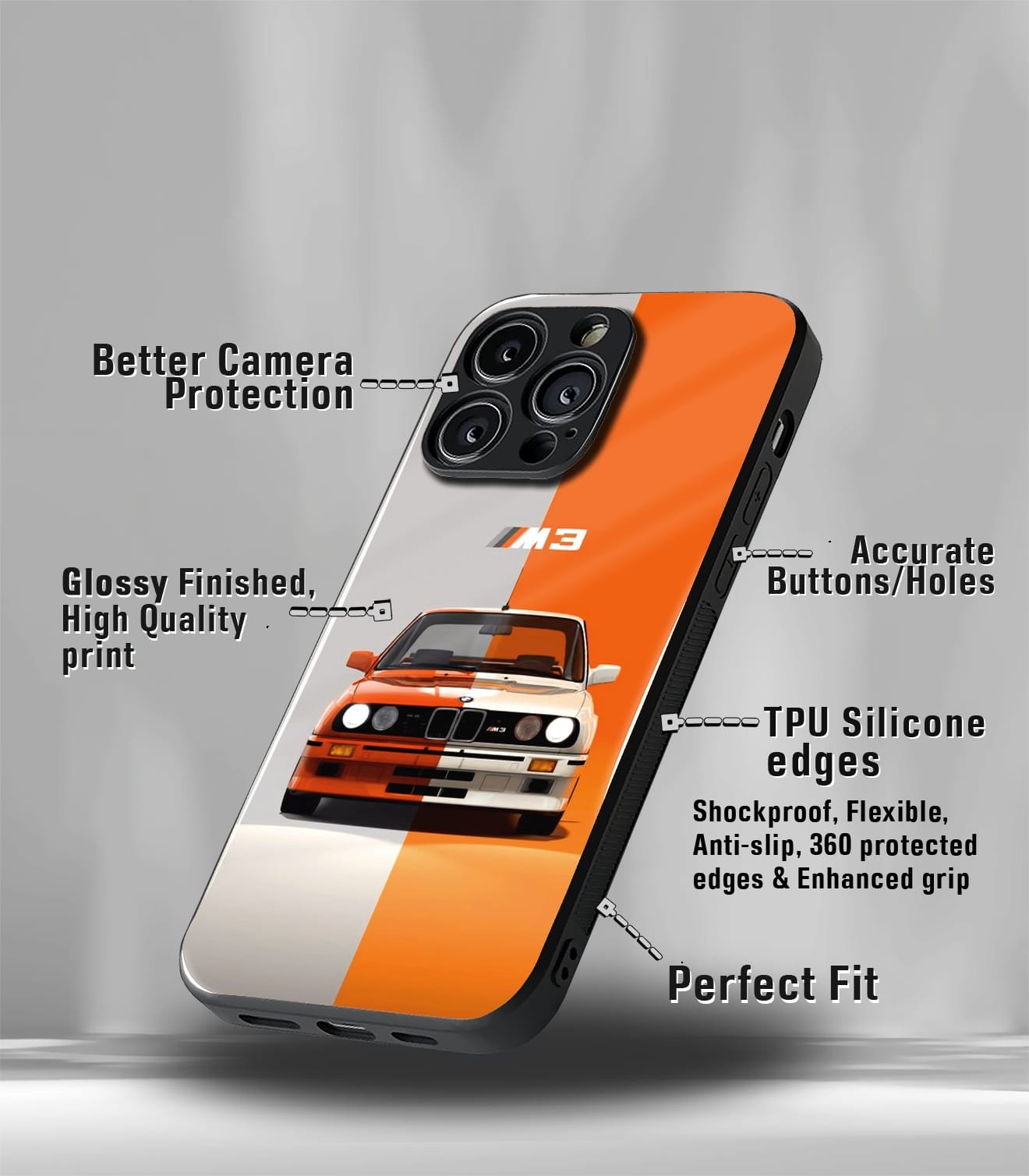 super car automotive premium glossy phone case compatible for every phone models.