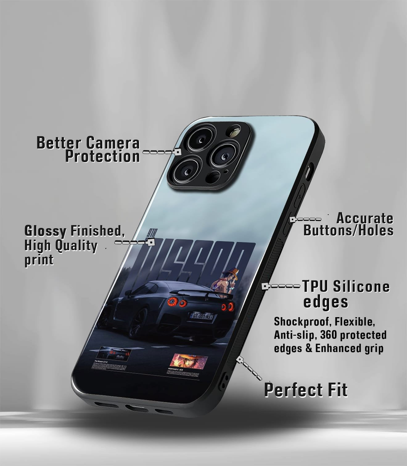 super car automotive premium glossy phone case compatible for every phone models.