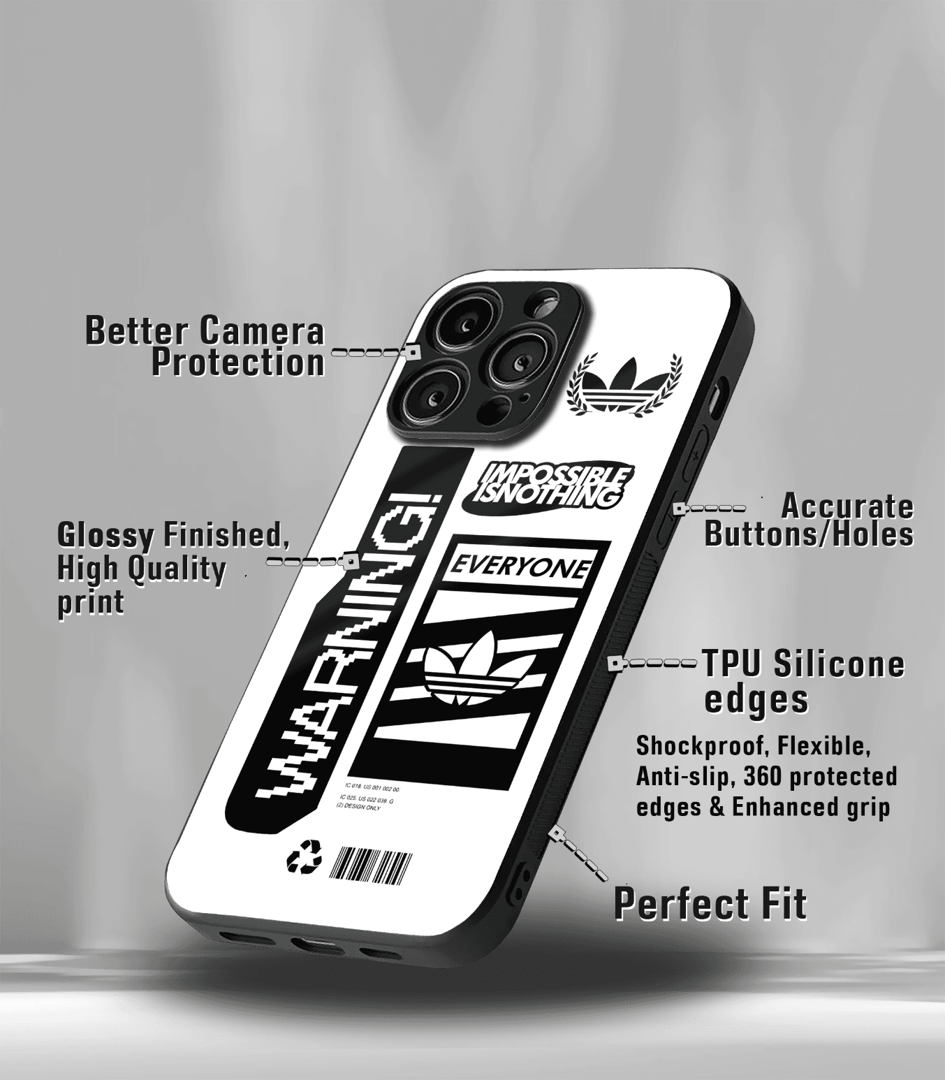 spin off premium glossy phone case compatible for all phone models!