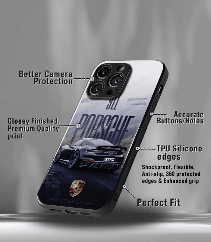 porsche super car automotive premium glossy phone case compatible for every phone models.