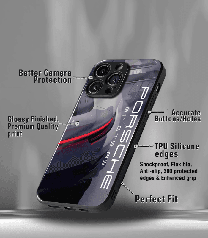 porsche super car automotive premium glossy phone case compatible for every phone models.