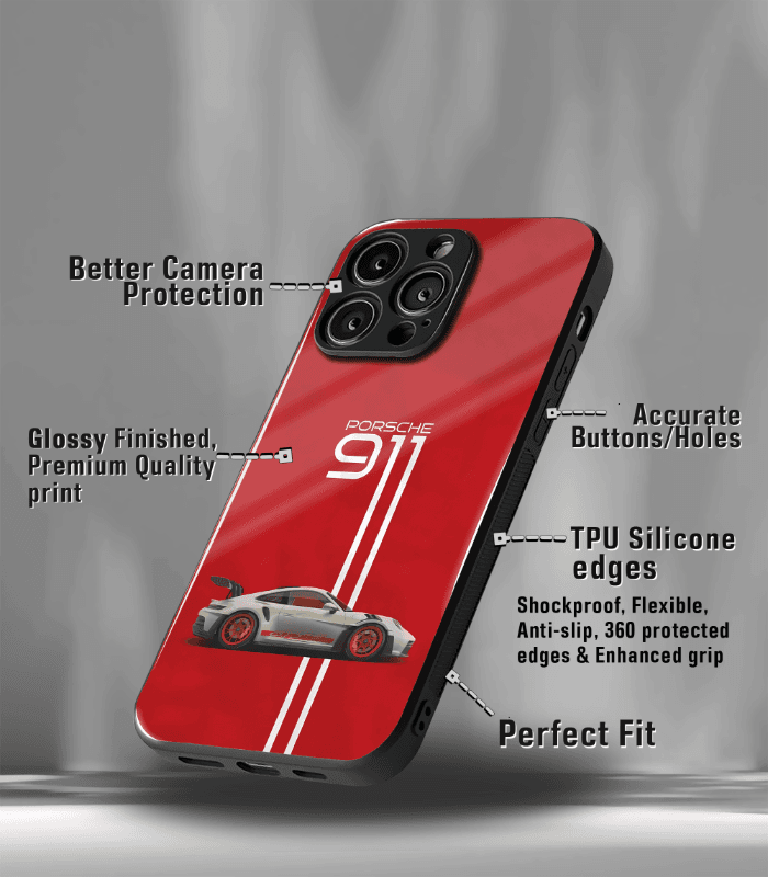 porsche super car automotive premium glossy phone case compatible for every phone models.