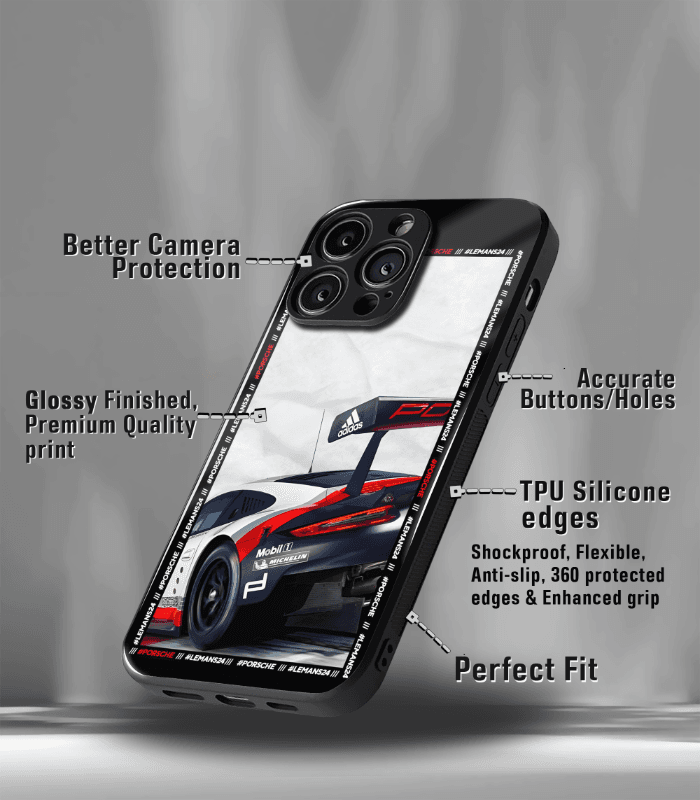 porsche super car automotive premium glossy phone case compatible for every phone models.