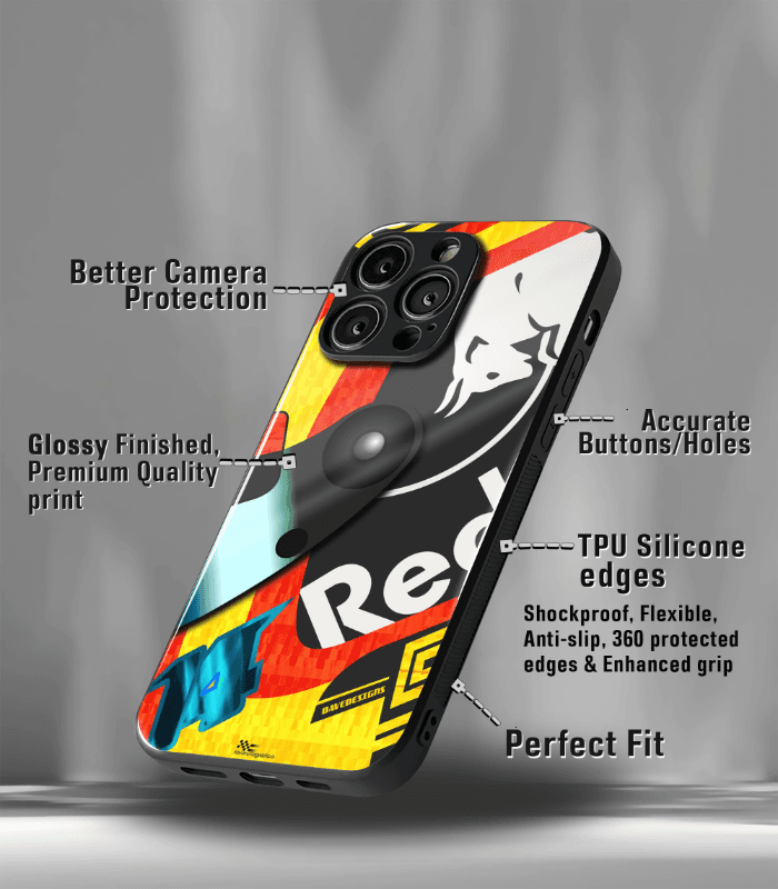 redbull racing premium glossy phone case compatible for every phone models.