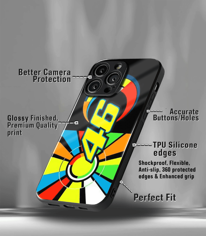 vr46 rossi premium glossy phone case compatible for every phone models.