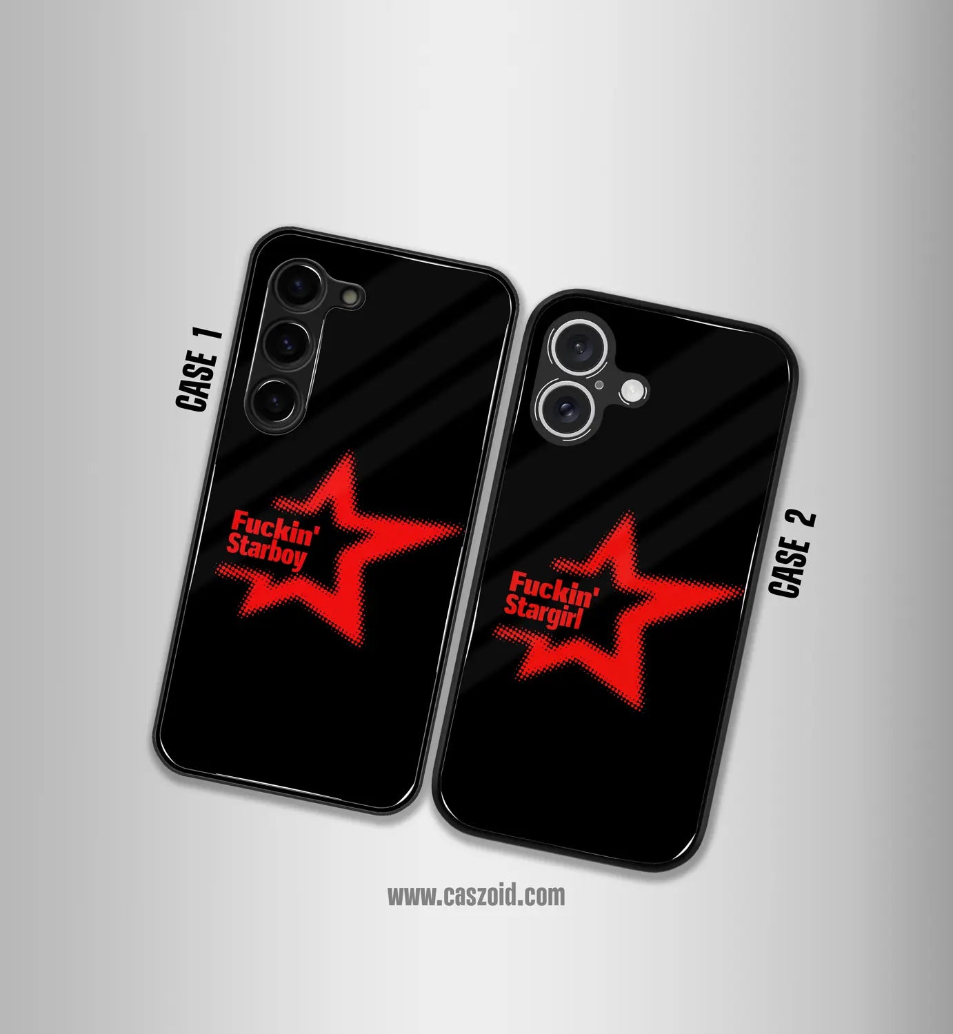 starboy & stargirl premium glossy couple combo cases