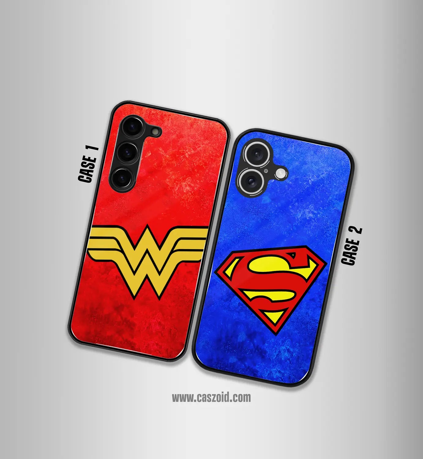 super hero couples premium glossy couple combo cases