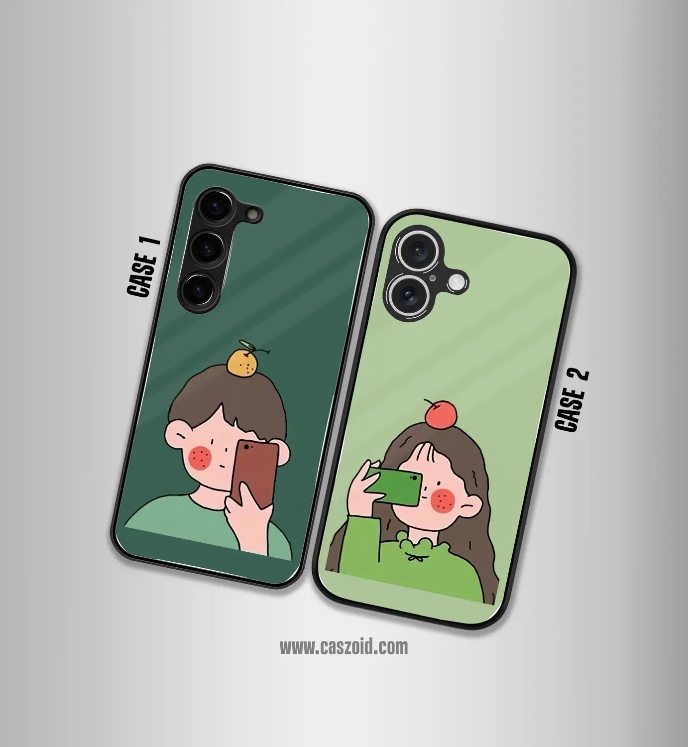 cute selfie couples premium glossy couple combo cases