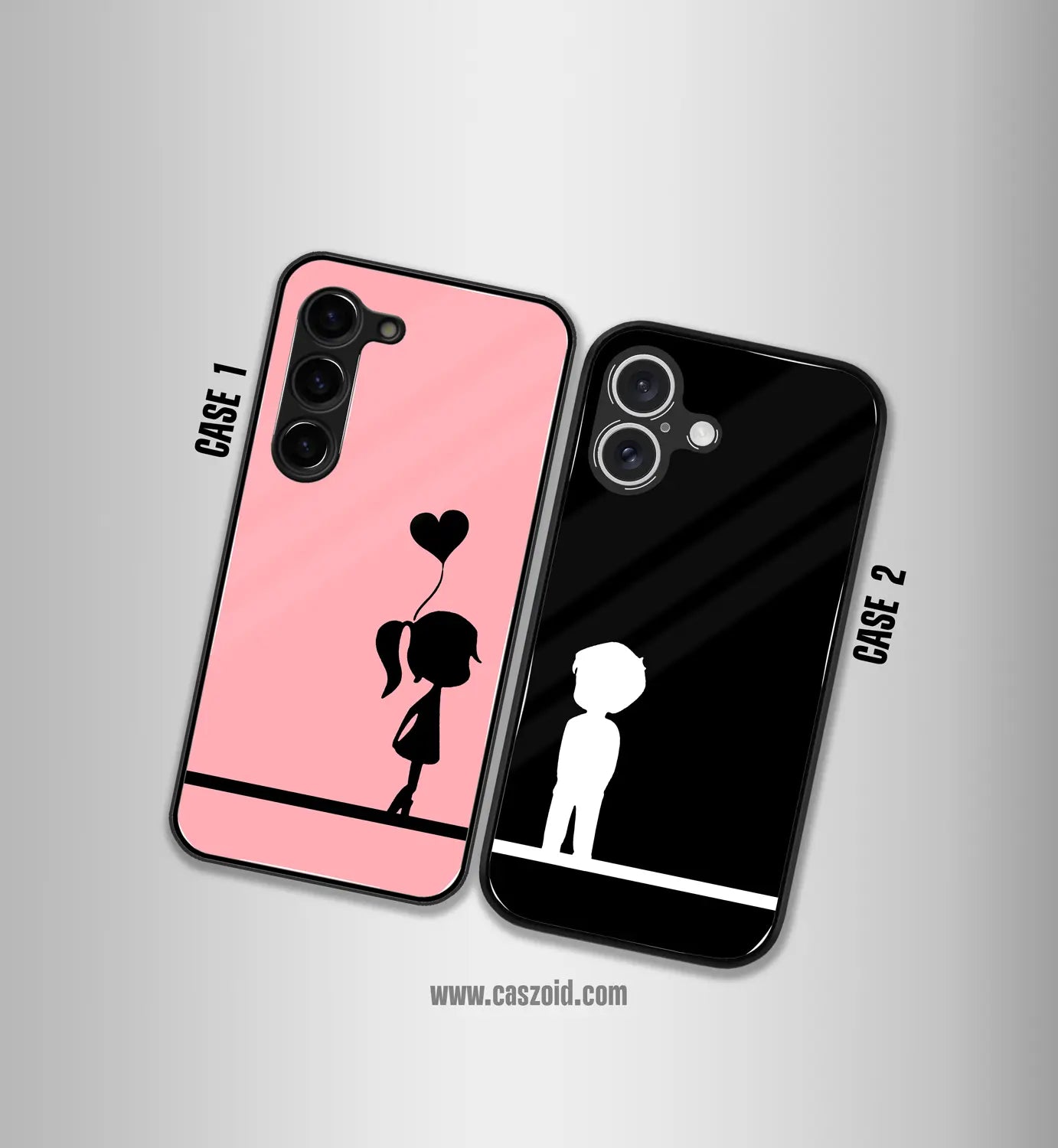 girl & boy premium glossy couple combo cases