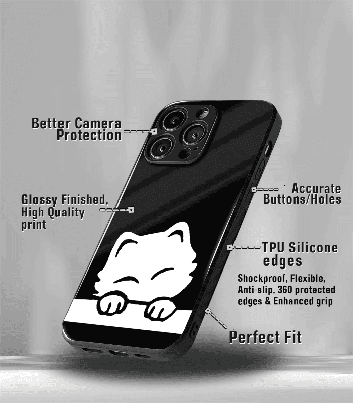 cute cat premium glossy phone case