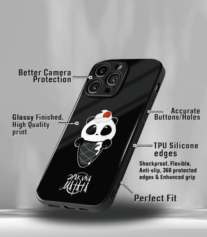 black panda premium glossy phone case