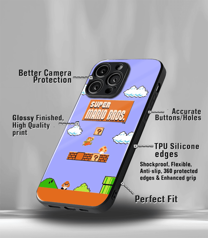 super mario premium glossy phone case