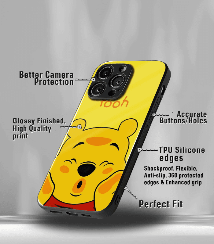pooh bear premium glossy phone case