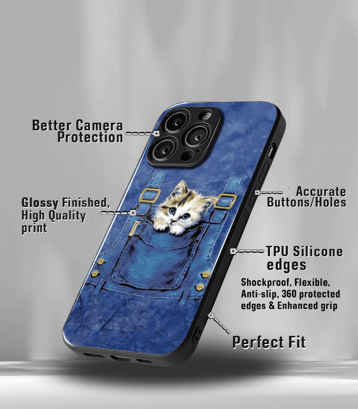kitty on face premium glossy phone case