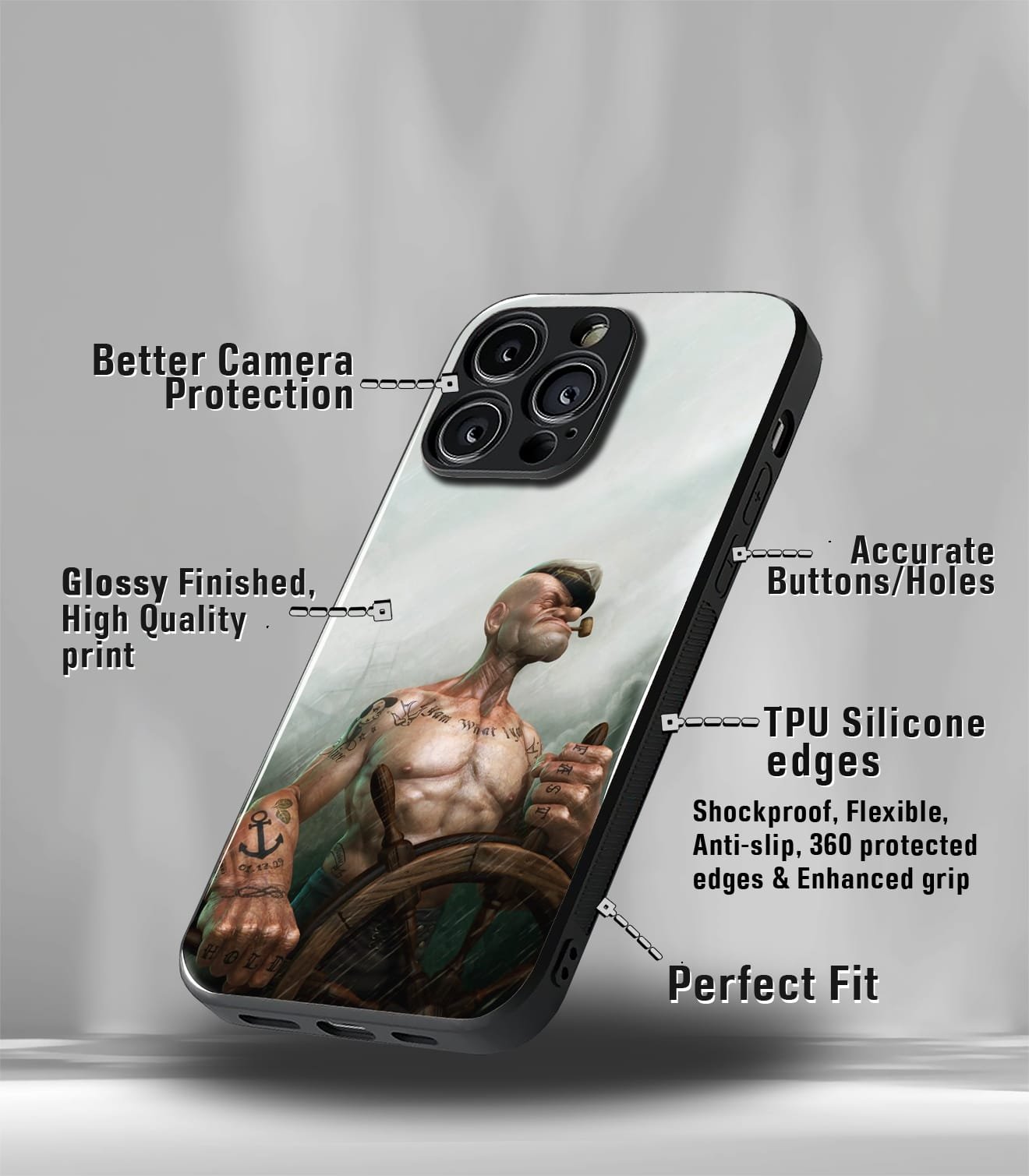 cutout patternic premium glossy phone case compatible for every phone models.