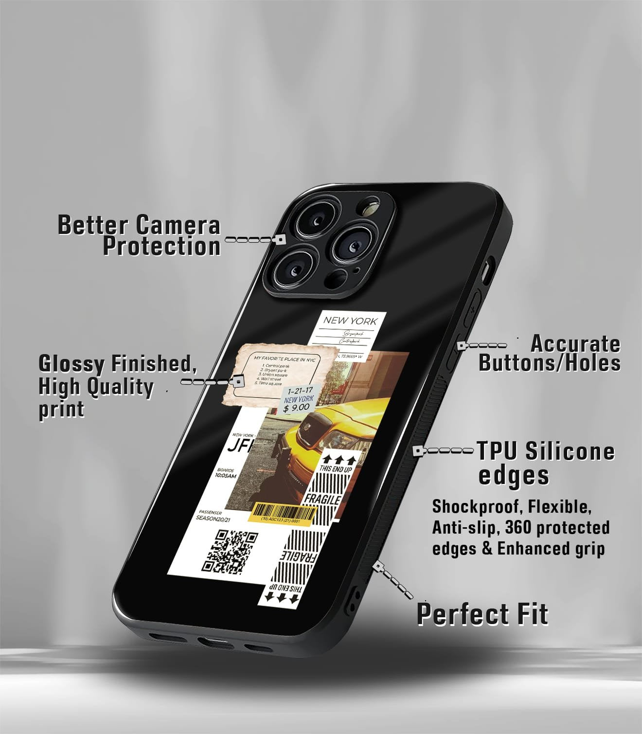 cutout patternic premium glossy phone case compatible for every phone models.