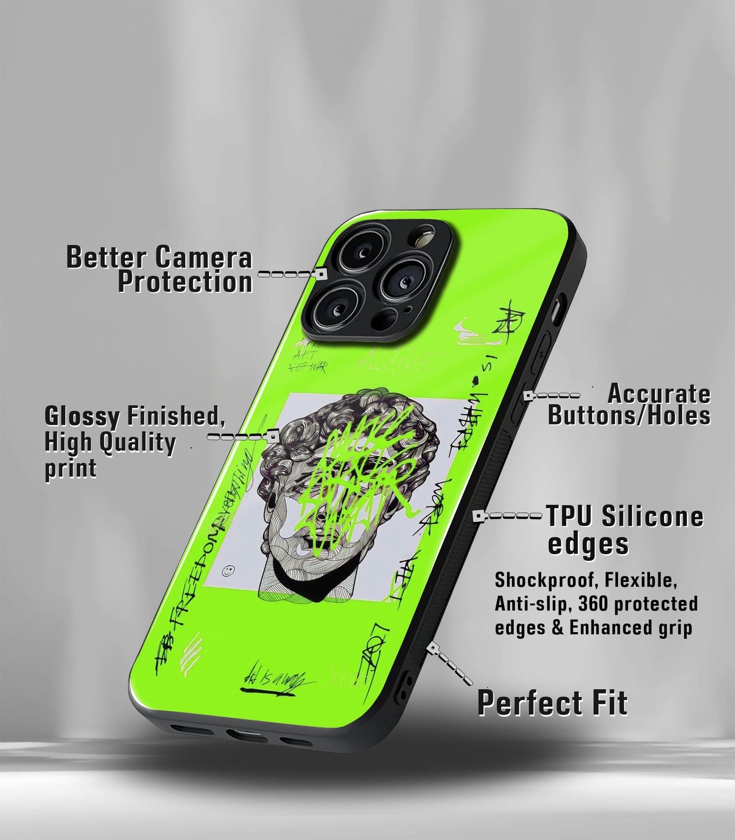 cutout patternic premium glossy phone case compatible for every phone models.