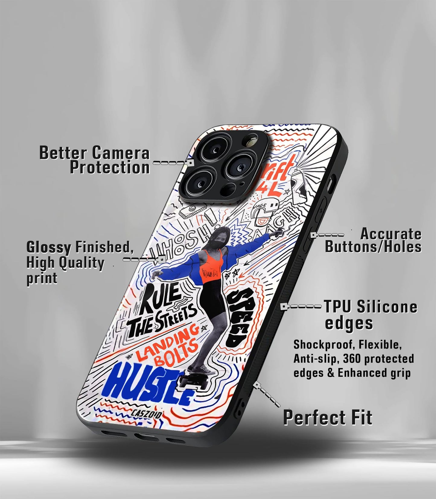 cutout patternic premium glossy phone case compatible for every phone models.