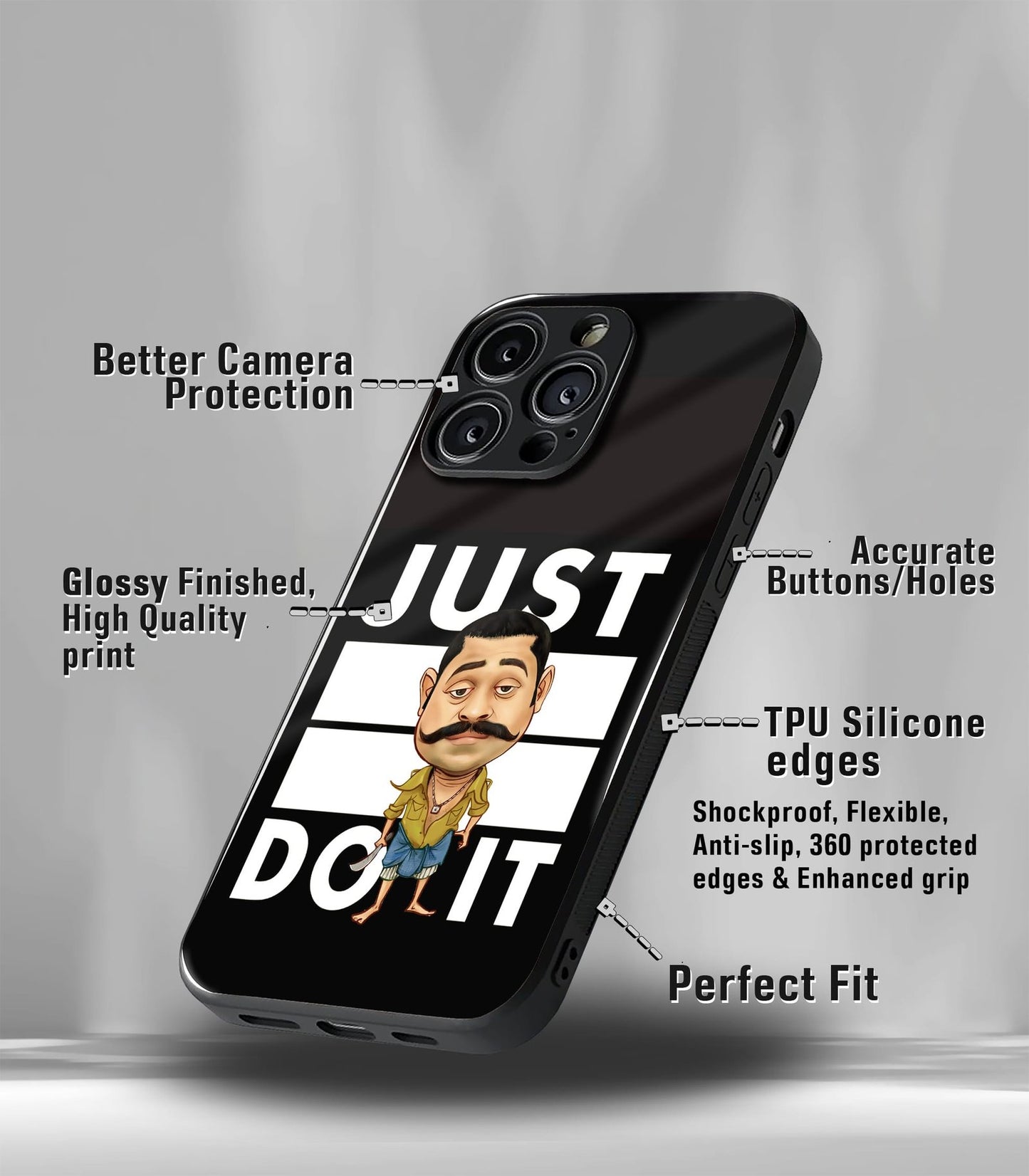cutout patternic premium glossy phone case compatible for every phone models.