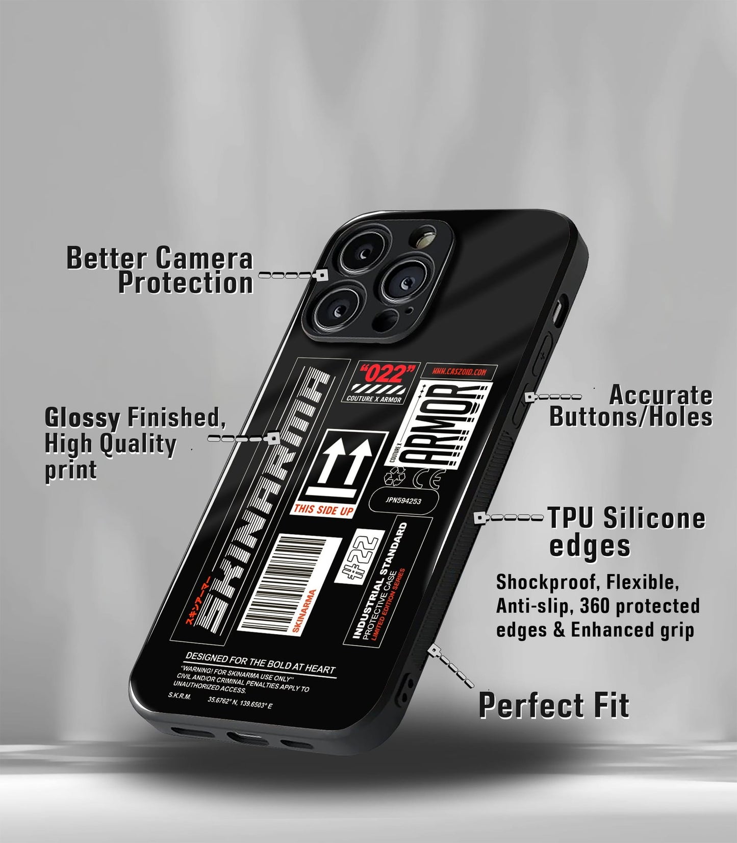 cutout patternic premium glossy phone case compatible for every phone models.