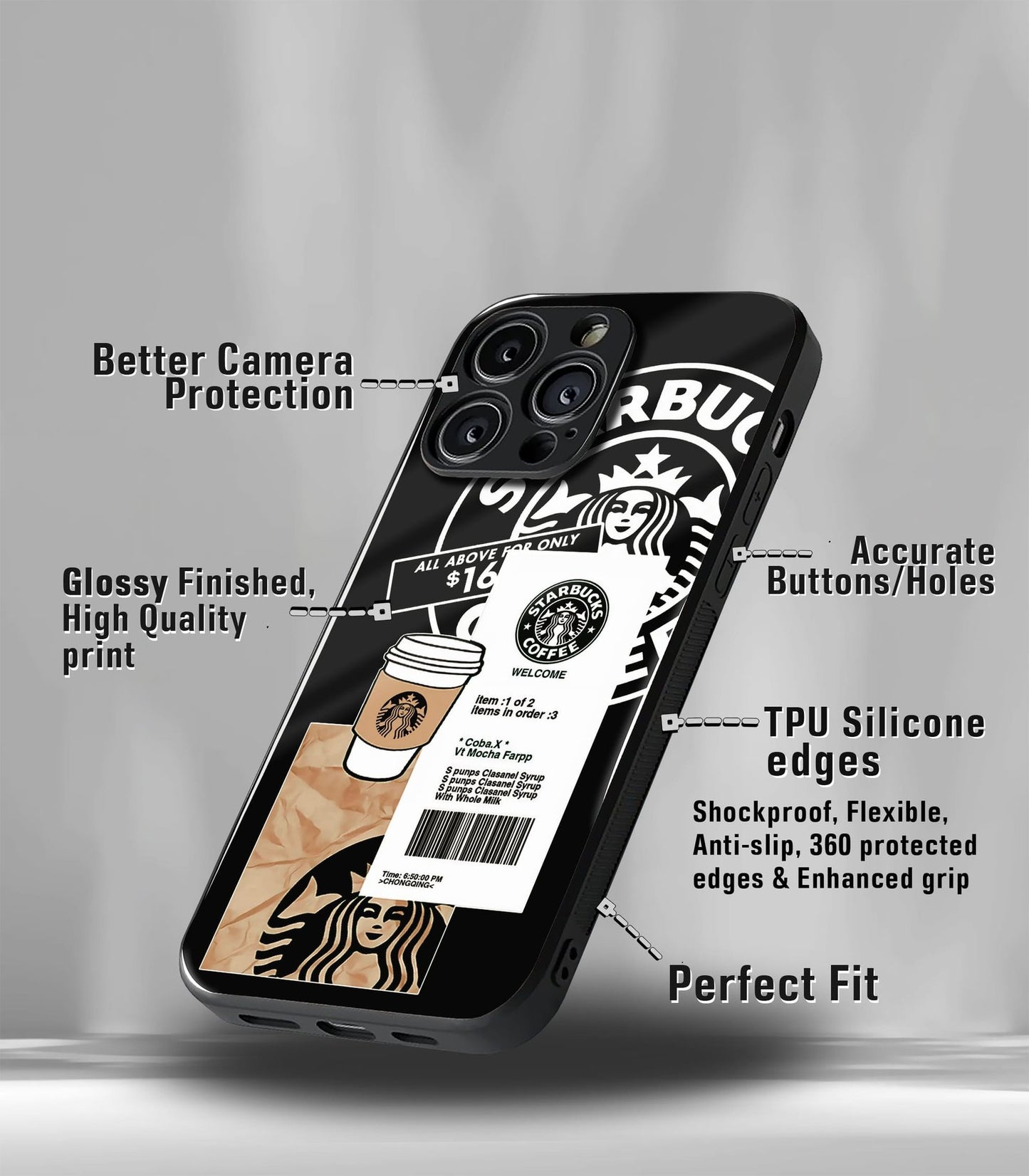 cutout patternic premium glossy phone case compatible for every phone models.