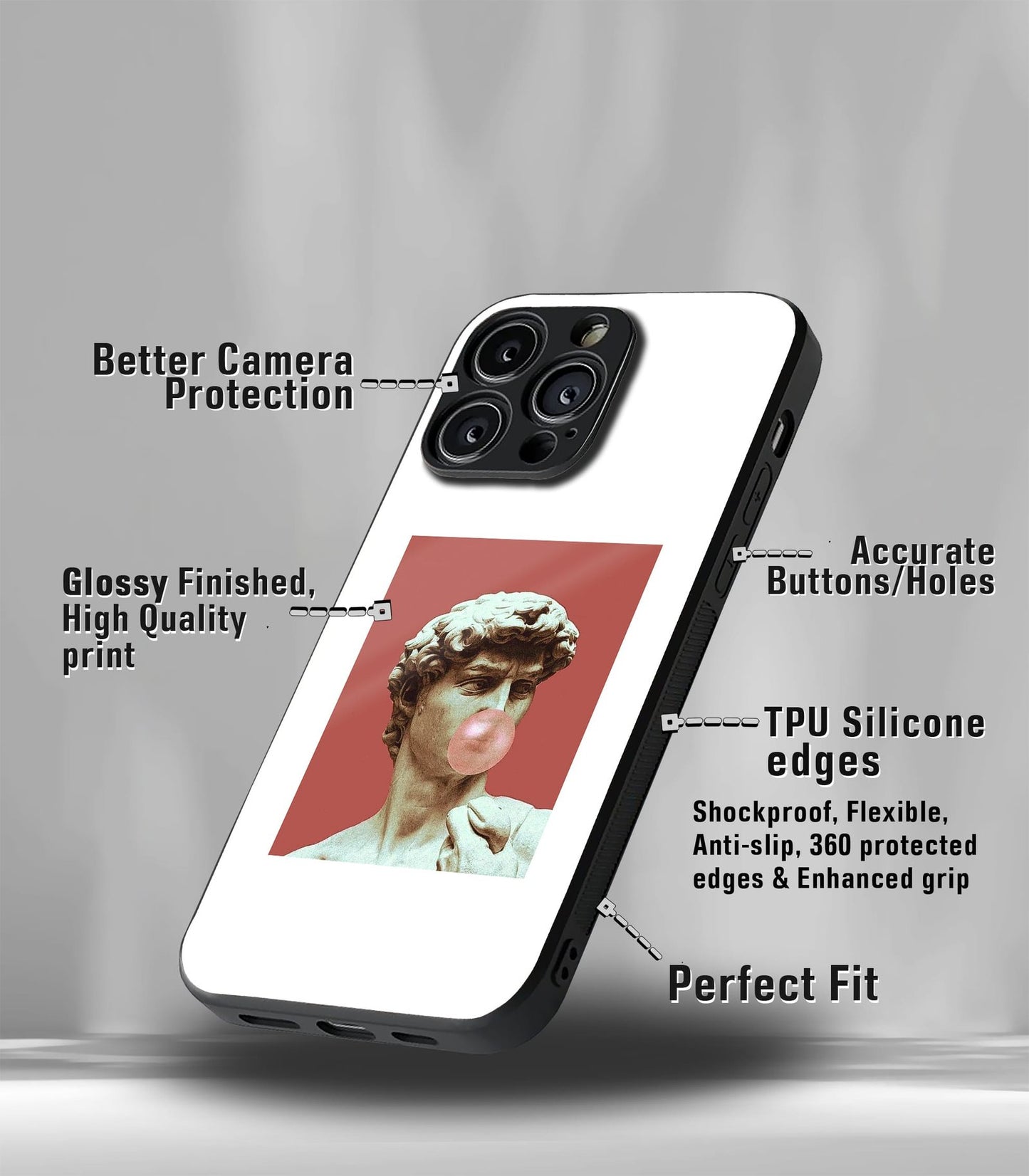 cutout patternic premium glossy phone case compatible for every phone models.